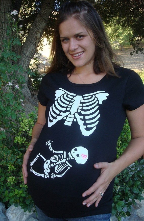 Skeleton Maternity Couples Halloween t-shirt - halloween pregnancy