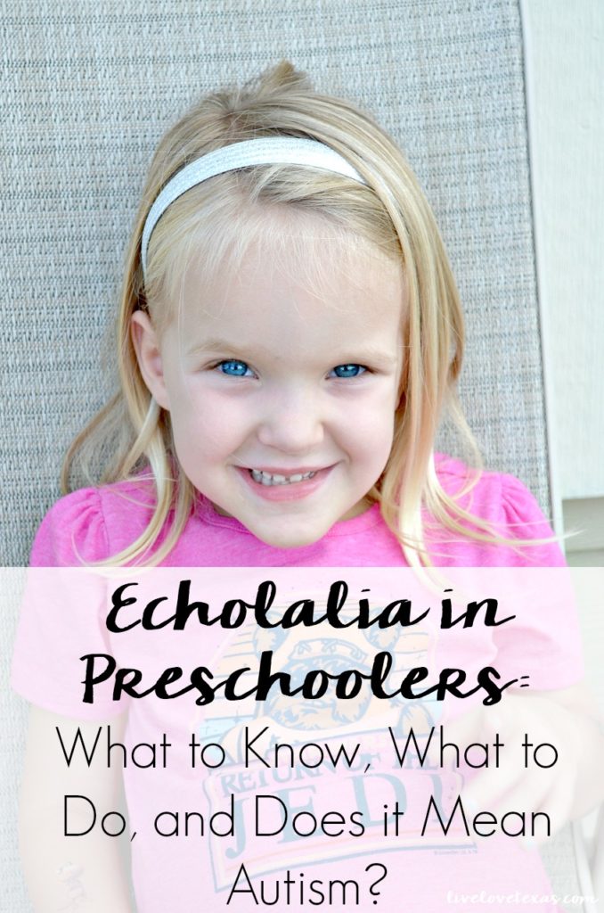 Getting my preschool aged daughter help for expressive/receptive speech disorders and echolalia. Does it mean autism? Know the warning signs and treatment options for 3 and 4 year olds with echolalia. 