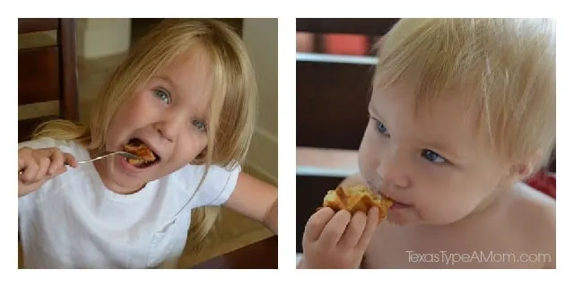 Kids Eating Churro Waffles