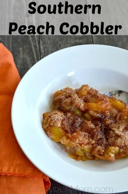 Southern Peach Cobbler Recipe labeled