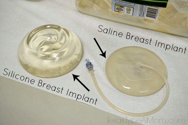 silicone and saline breast implants