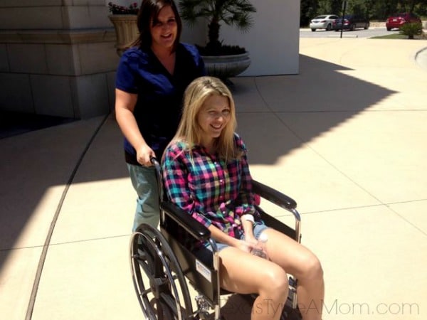 wheelchair after breast augmentation