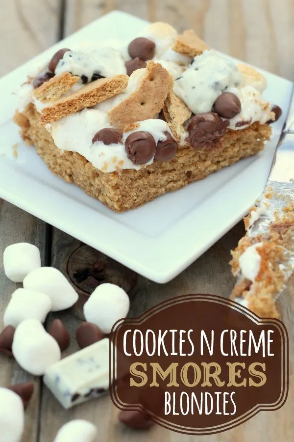 Cookies N' Creme S'mores Blondies #Recipe #smoressmiles