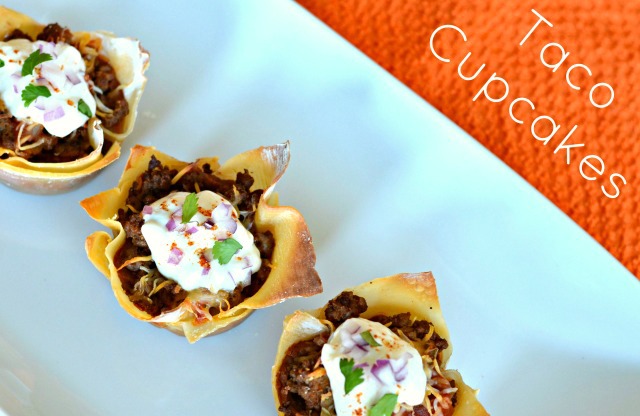 This savory, bite-sized appetizer Taco Cupcakes recipe makes the perfect appetizer for football season or a main dish for any occasion. All the flavors you love from tacos made wrapped in wonton wrappers for an easy to eat appetizer. #tacos #tacocupcakes #tacorecipes #beefrecipes #groundbeefrecipes #kidfriendlyrecipes #appetizers #appetizerrecipes #texmex #cincodemayo #wontonwrappers