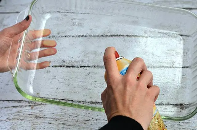 Step 1 - Spraying Baking Dish #shop #EatMoreBites