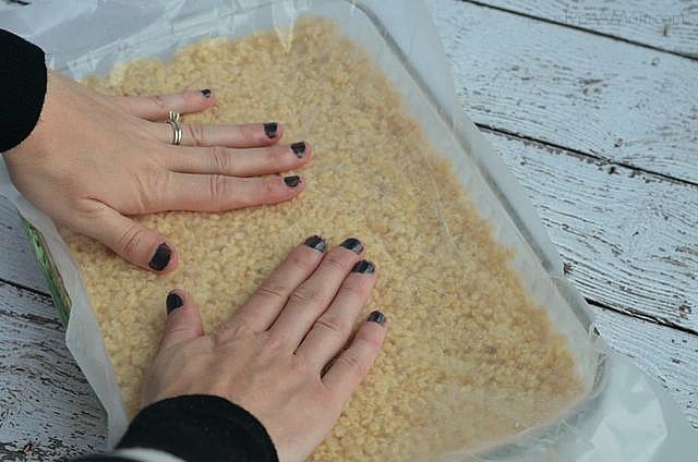 Step 6: Smashing Down Rice Krispie Treats #shop #EatMoreBites