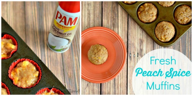 PAM Fresh Peach Spice Muffins Collage