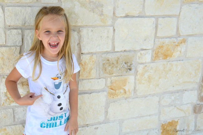 Cakes in her Olaf shirt #FrozenFun #shop