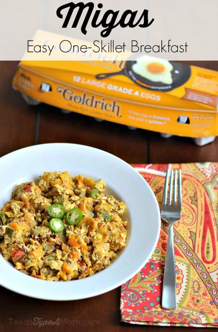 Migas Recipe Easy One Skillet Breakfast #GoldrichYolk