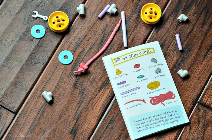 Bill of Materials for GoldieBlox Zipline