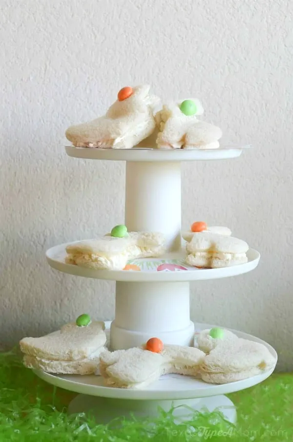 Bunny Sandwiches with M&M Eyes #MMsCarrotCake #ad