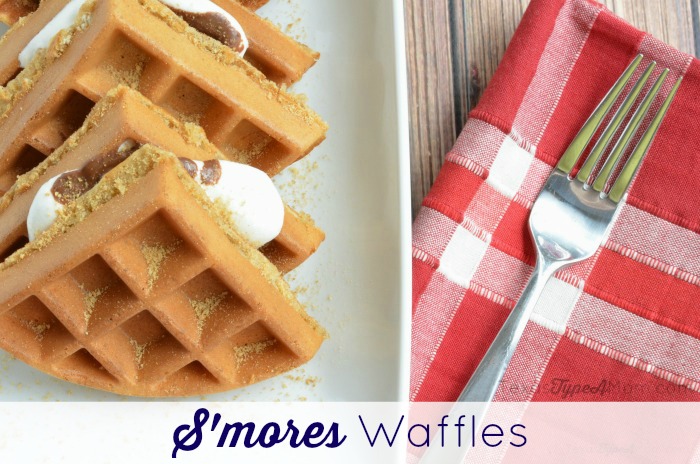 classic s'mores stuffed waffles