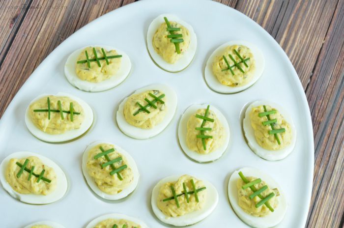 Spicy Deviled Eggs Deviled Egg Footballs 2