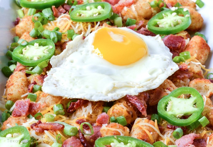 Delicious appetizer or meal idea! Easy Totchos Recipe with Bacon