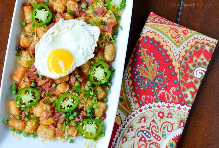 Skip nachos at your next party and serve this Easy Totchos Recipe with Bacon instead! 