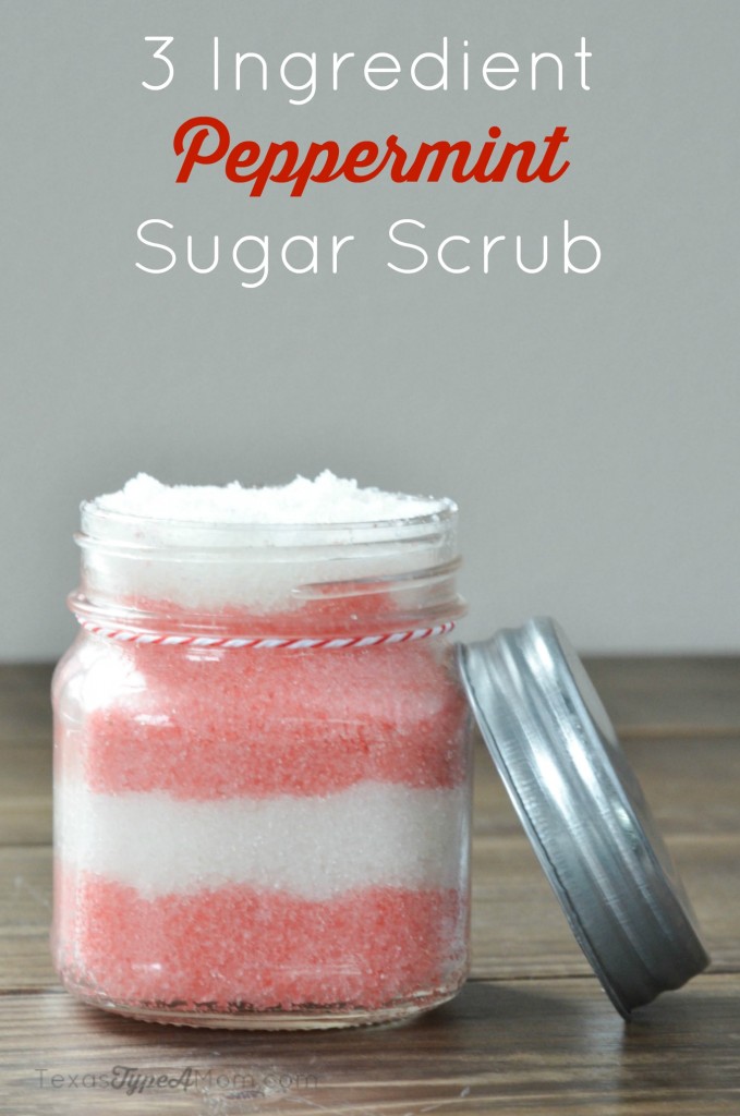 3 Ingredient Peppermint Sugar Scrub Layered in Glass Jar