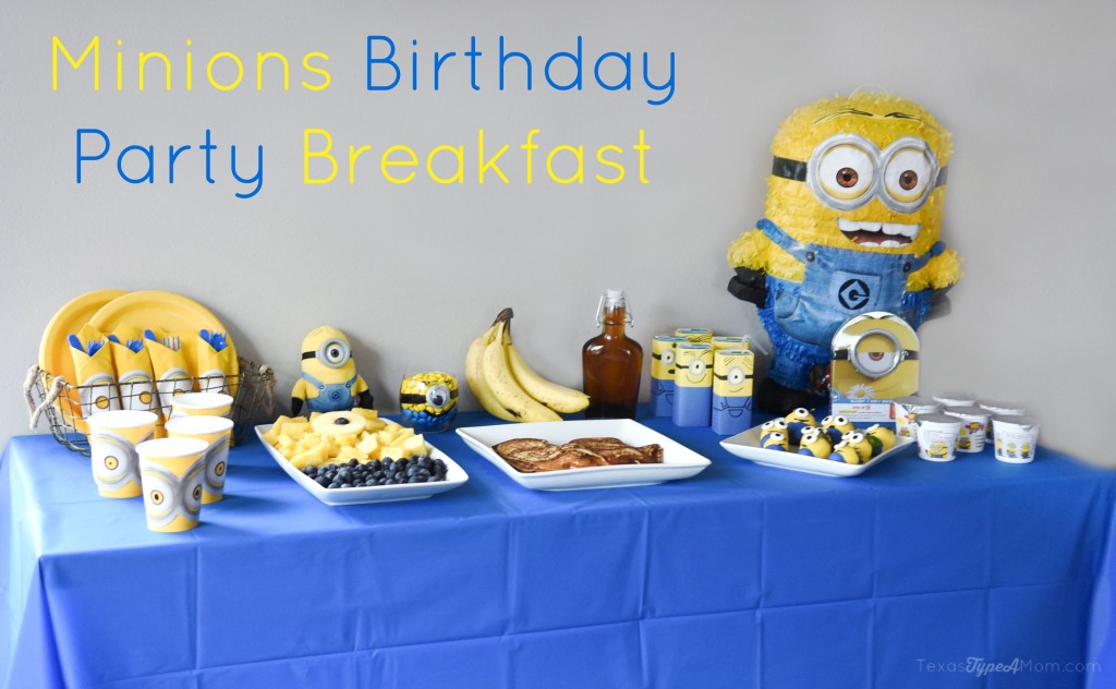 Throw your own Minions Birthday Party Breakfast with this easy plan! Plus recipes for Minions pancakes and Minions Candy Covered Strawberries! 