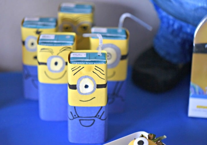 Minions Birthday Party Breakfast with Minions Juice Boxes