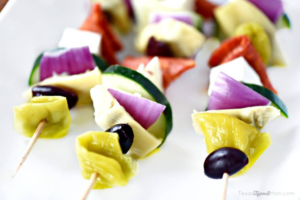 Easy Antipasto Recipe Greek Salad Skewers 1