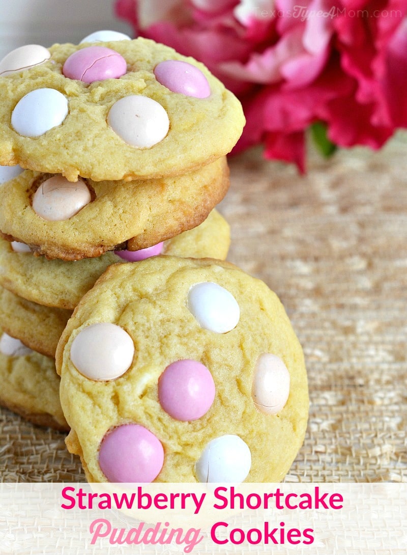 Strawberry Shortcake Pudding Cookies