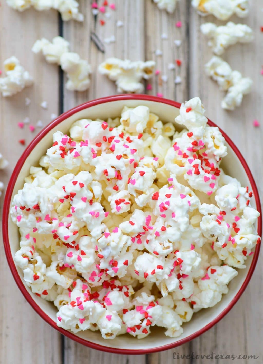 This dessert is the perfect combination of crunchy and sweet. Plus, this Valentine Popcorn recipe is so cute and easy which makes it a no-brainer for any Valentine's Day entertaining!