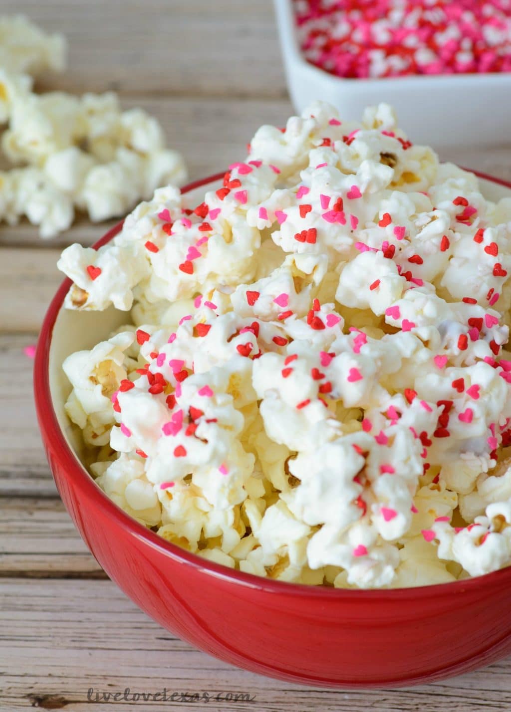 Confetti White Chocolate Popcorn Recipe: Valentine's Day Snack Idea