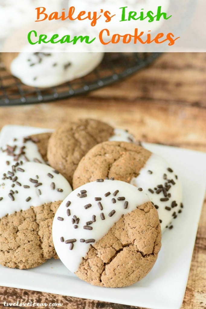 Bailey's Irish Cream Cookie Recipe. This easy St. Patrick's Day dessert recipe uses Bailey's to take these cookies over the top that both kids and adults will love!