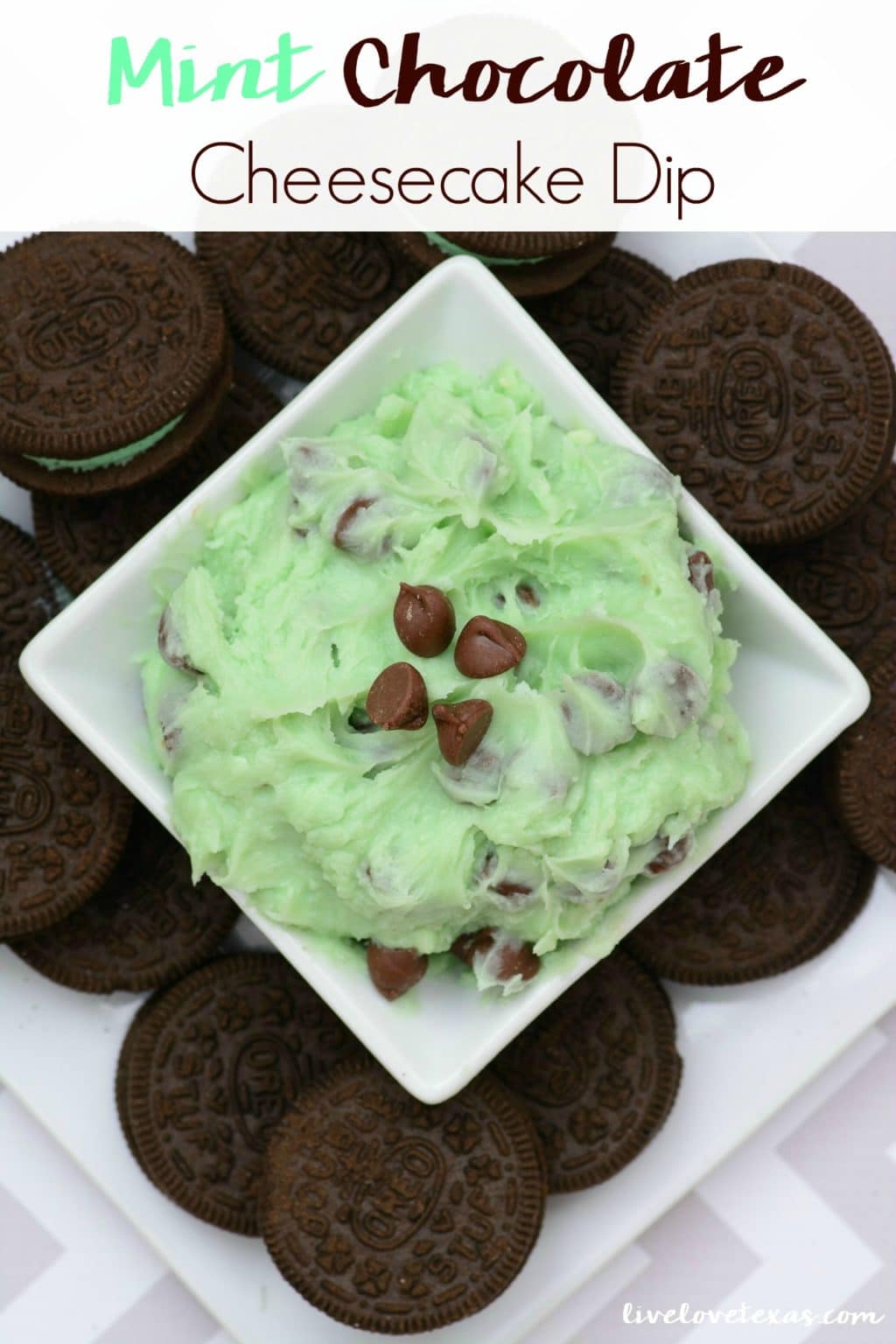 St Patrick's Day can easily get overlooked when it's sandwiched between Valentine's Day and Easter, but no one will forget this simple and delicious dessert idea.. Easy Mint Chocolate Cheesecake Dip Recipe with Label