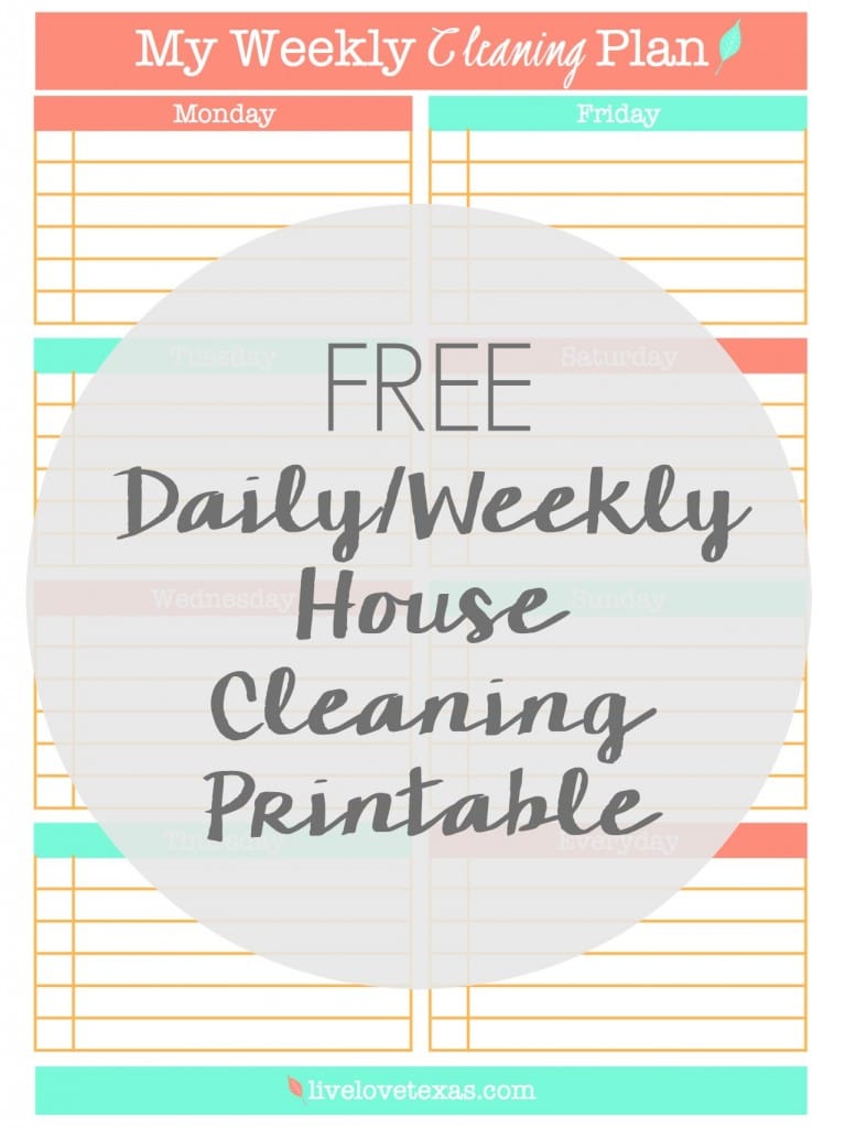 Ready to spring clean your house or just get organized and not spend your entire Saturday cleaning? Then check out this FREE Daily/Weekly House Cleaning Printable.