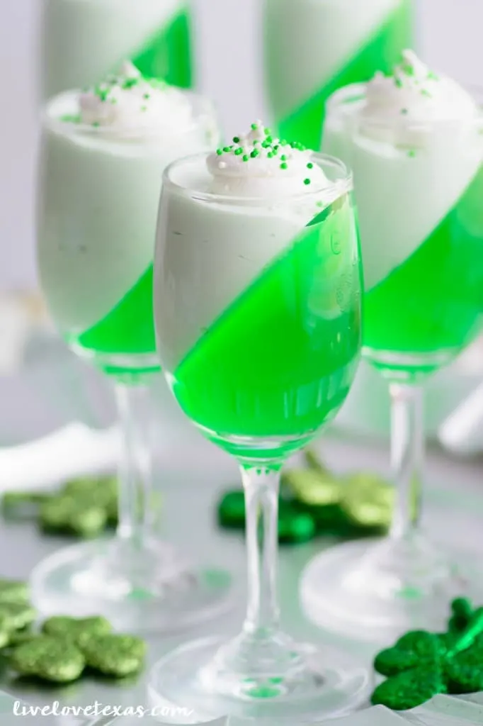St. Patrick's Day Jello Parfaits Dessert