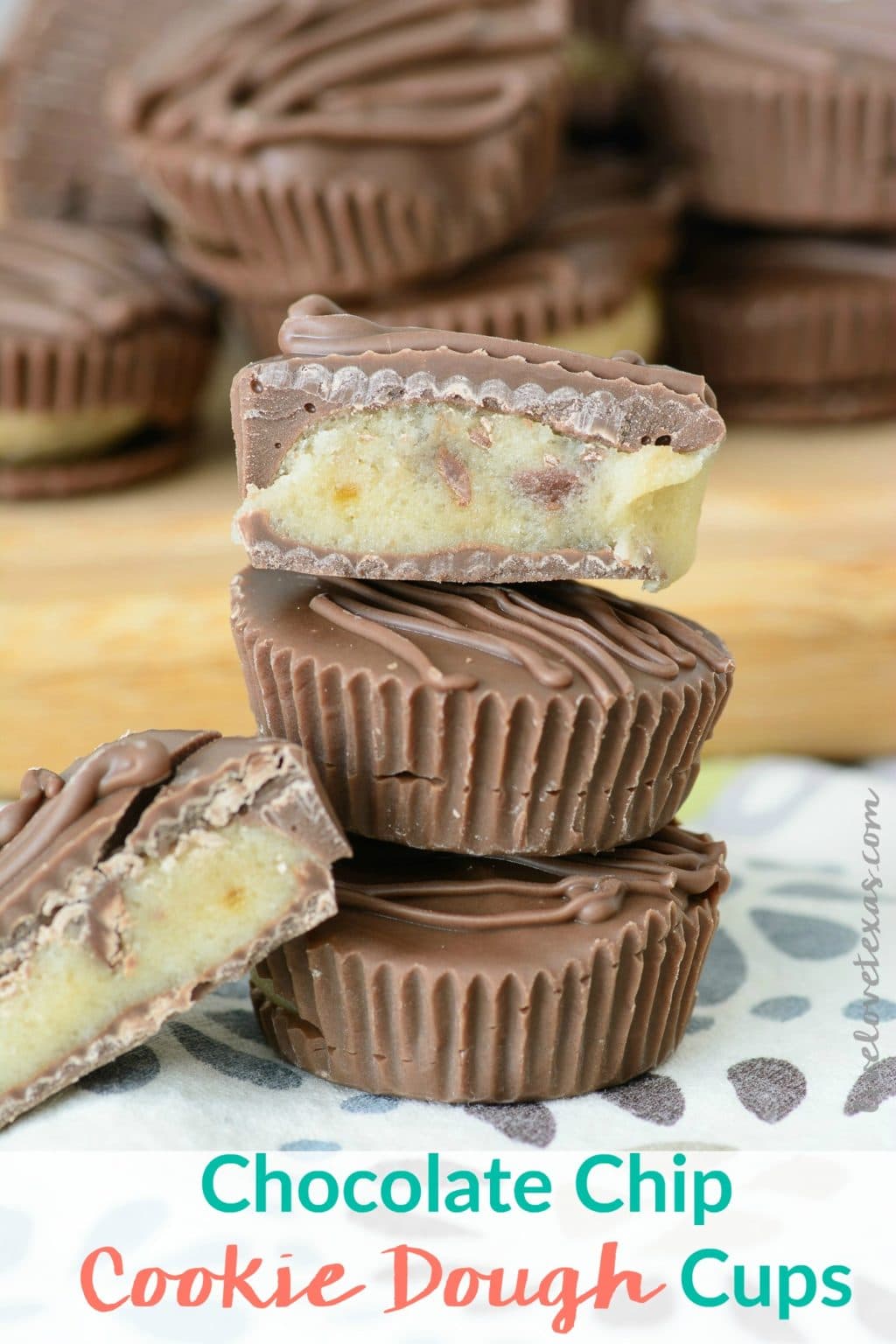 This Chocolate Chip Cookie Dough Cups recipe combines your favorite guilty pleasure...chocolate chip cookie dough hidden inside one of your favorite candies. But these no bake, edible chocolate chip cookie dough is completely safe to eat and will undoubtedly melt in your mouth.