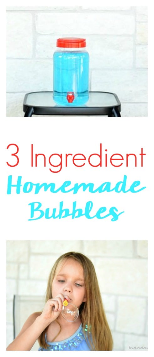 You'll never guess the SECRET ingredient in this super easy 3 ingredient Homemade Bubbles Recipe!
