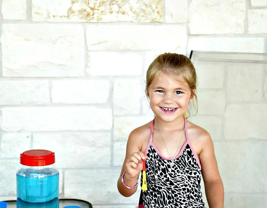 Colby with Homemade Bubbles