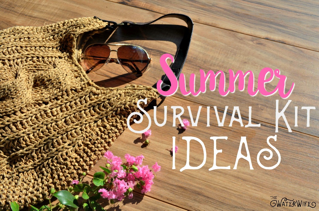 Beat the heat this summer with your own summer survival kit for busy moms and families. Don't find yourself miserable out in this hot summer sun ,pack your own summer survival kit essentials today! Great ideas!!