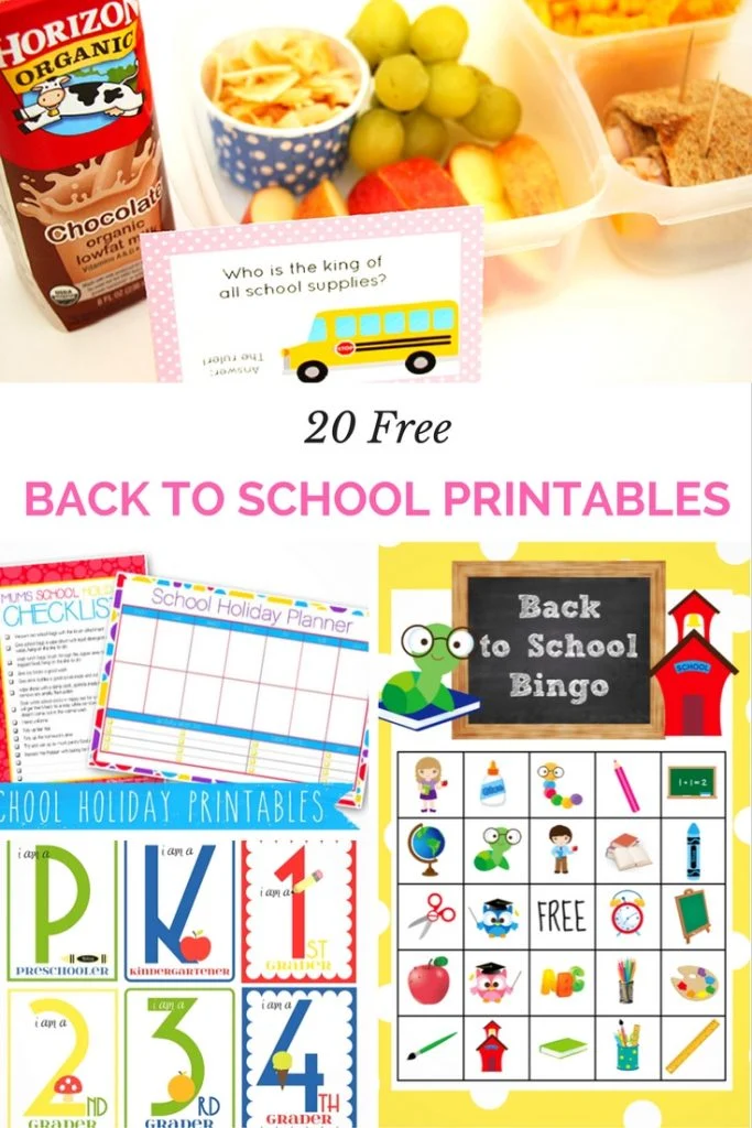Get organized and ready for the hectic schedule of the season with these 20 Free Back to School Printables! 