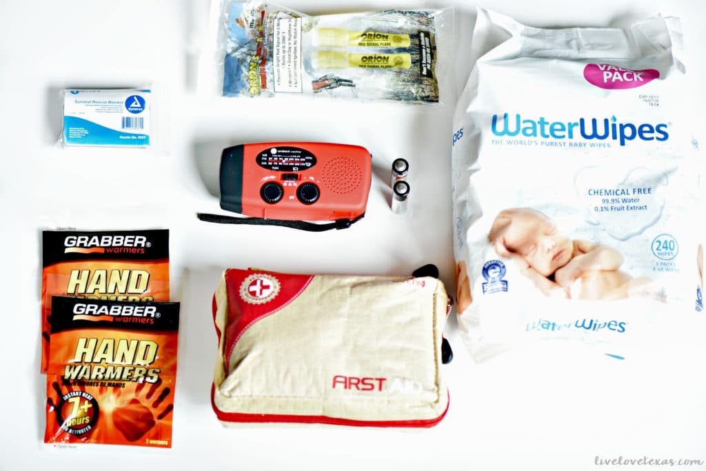 first aid kit and other emergency supplies