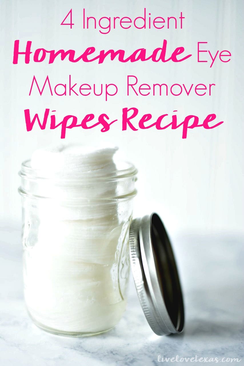 This simple and homemade eye makeup remover recipe is gentle and cost effective for removing all makeup...especially the stubborn, waterproof varieties! 