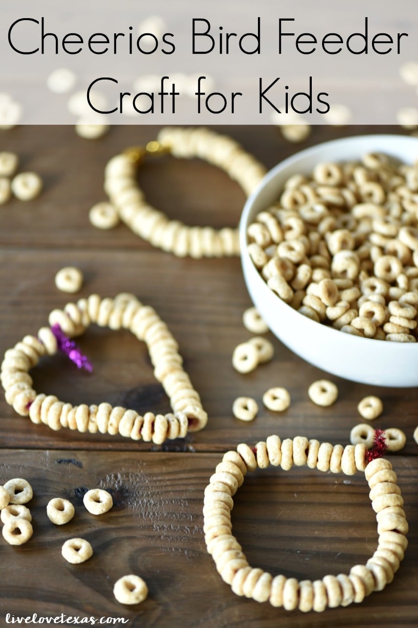 Easy craft idea for kids: Cheerios Bird Feeder. These 5 Educational Boredom Busters for Summer Vacation are great ideas to keep kids from fighting and be prepped for the next school year