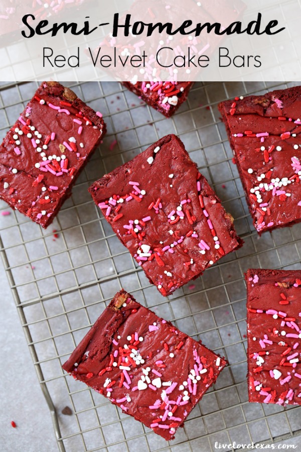 You'll have a hard time not licking the batter off the spoon when you make this Semi-Homemade Red Velvet Cake Bars recipe!