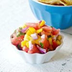 Looking for the best fruit salsa recipe ever? You've found it! This easy to make recipe is great on tacos, chips, and a great tropical fruit salsa for fish!