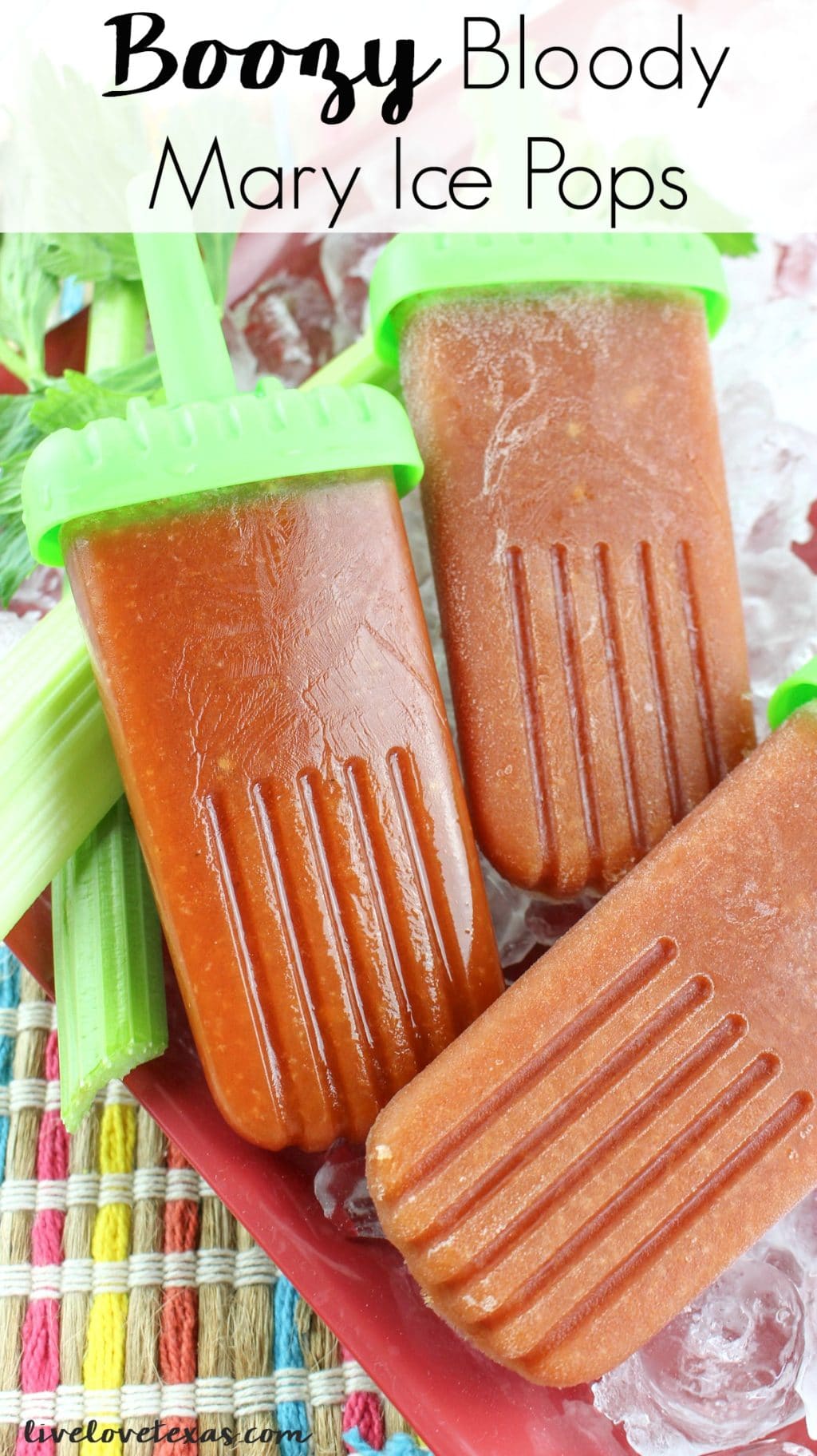 Get nostalgic for the homemade ice pops from your childhood with an adult twist! Try this cold and refreshing Boozy Bloody Mary Ice Pops recipe.