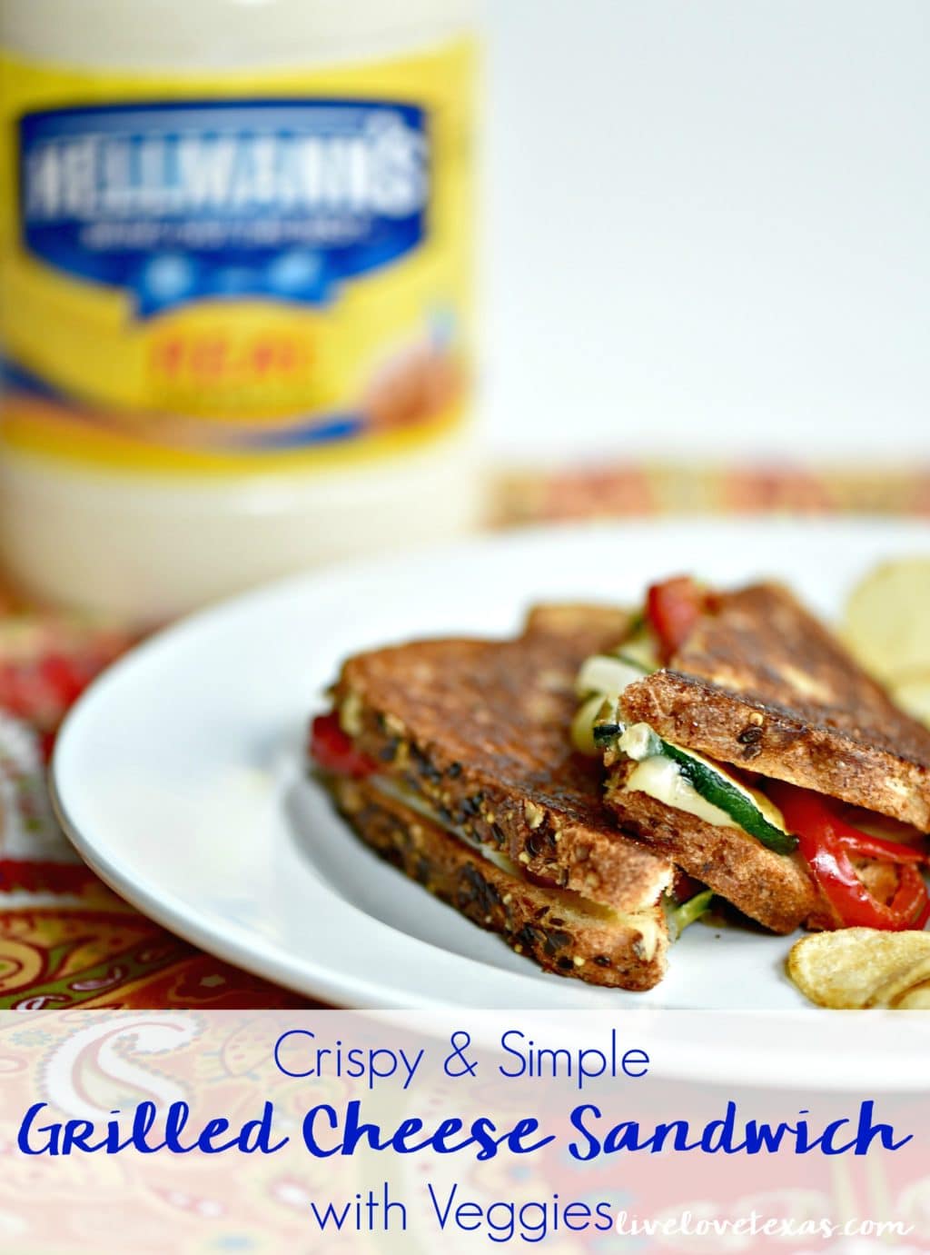 Crispy & Simple Grilled Cheese Sandwich with Veggies Recipe
