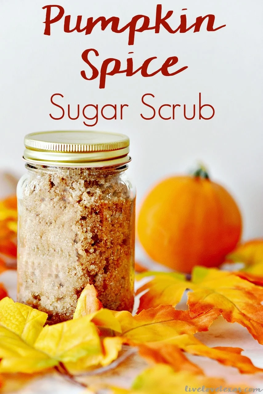 This easy to make pumpkin spice sugar recipe has only four ingredients and is perfect for gifts or your own homemade personal body scrub. #sugarscrub #diy #recipe #homemade #essentialoils #gift #pumpkinspice #pumpkin #diybeauty #beautyrecipes