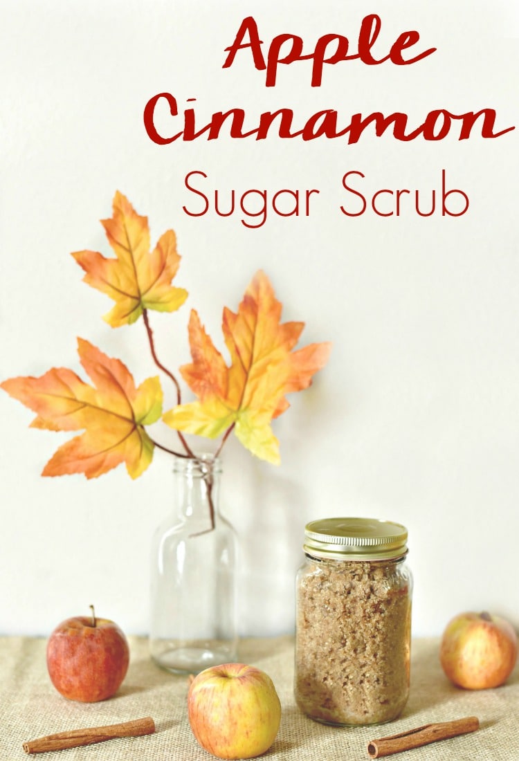 Enjoy the smells of fall while prepping your skin for next summer with this easy Homemade Apple Cinnamon Sugar Scrub Recipe using only 5 ingredients!