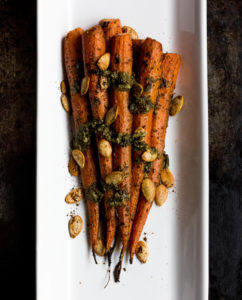 Roasted Carrots with Pesto Butter