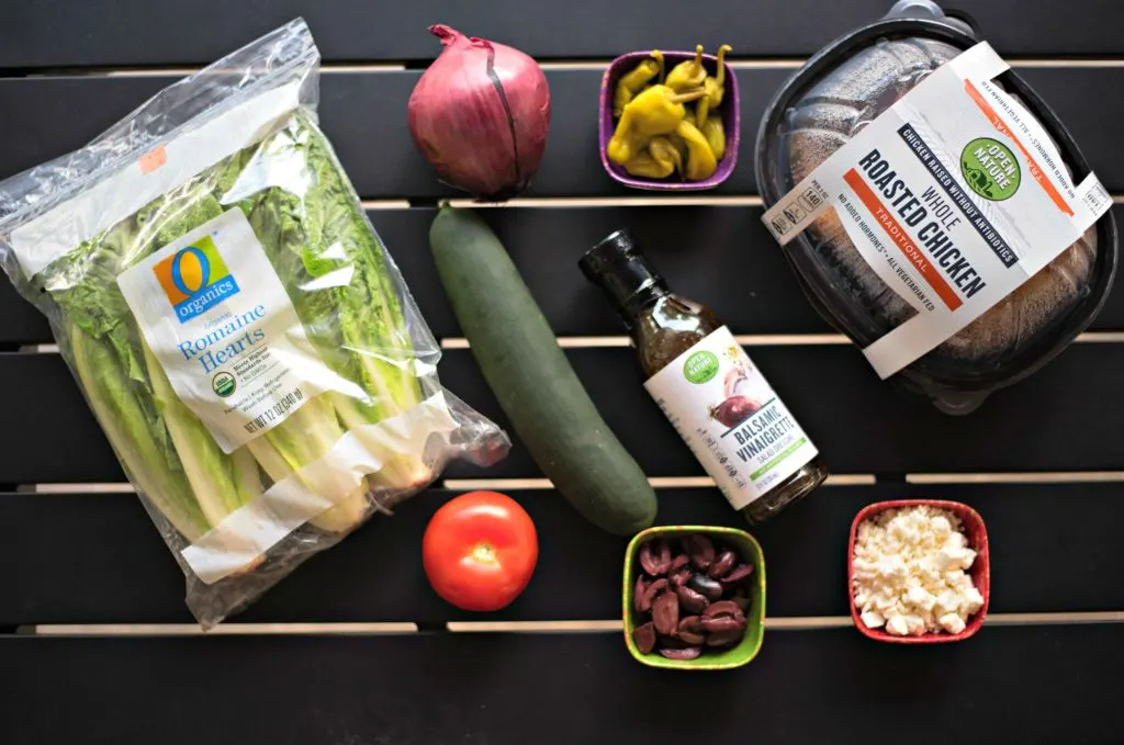 During the summer, you're busy and don't want to be a slave to the stove. This Easy Greek Salad with Rotisserie Chicken recipe is perfect for hot summer nights and is light, flavorful, and super simple to make for a quick dinner! 