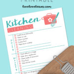 Cleaning the kitchen can sometimes feel overwhelming. Just keeping up with the dishes can seem impossible, so I created this Free Kitchen Cleaning Checklist Printable to help you stay on track with a spotless kitchen every day!