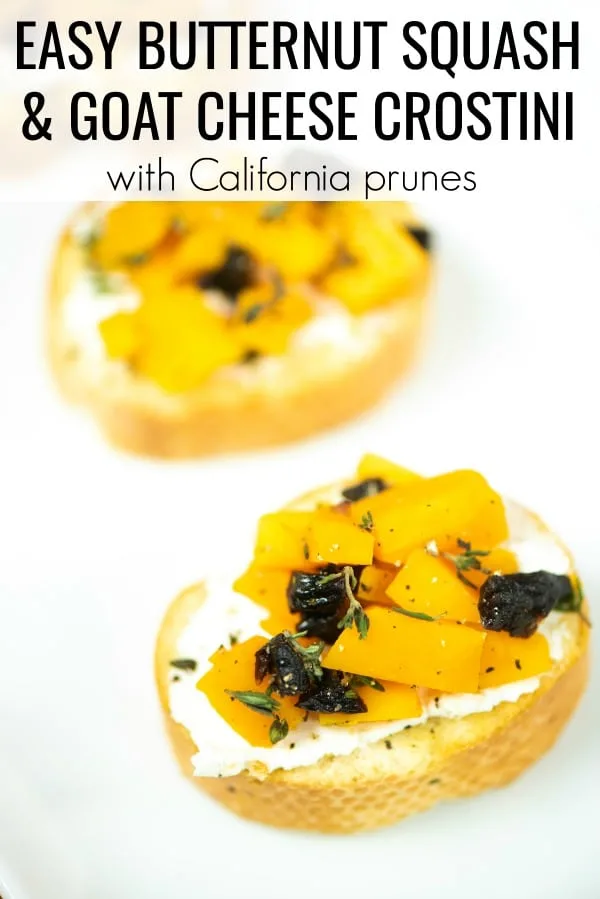 This easy Butternut Squash Crostini recipe is such a great appetizer for fall entertaining. It's the perfect Thanksgiving appetizer recipe or could be served on larger slices of bread for a full side. Guests will never believe that this recipe has just four simple ingredients but tastes amazing.
