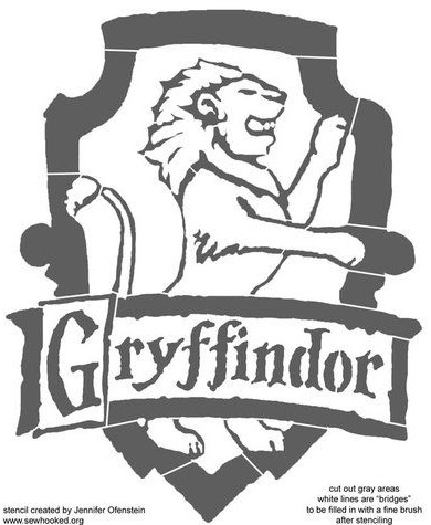Gryffindor Crest Pumpkin Stencil