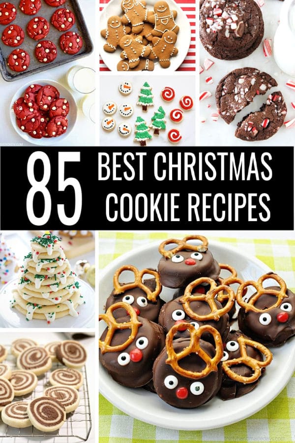 Don't stress over baking for your Christmas cookie exchange! Get ready with the 85 Best Christmas Cookie Recipes! From chocolate and sugar to peppermint and ginger, there's an easy Christmas cookies recipe for everyone! #christmascookies #christmasrecipes #easyrecipes #bestrecipes #cookierecipes #cookies #cookieexchange